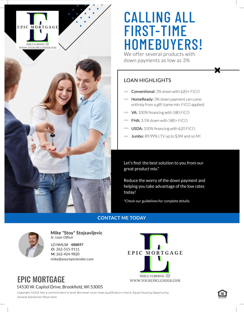Low Down Payments Flyer